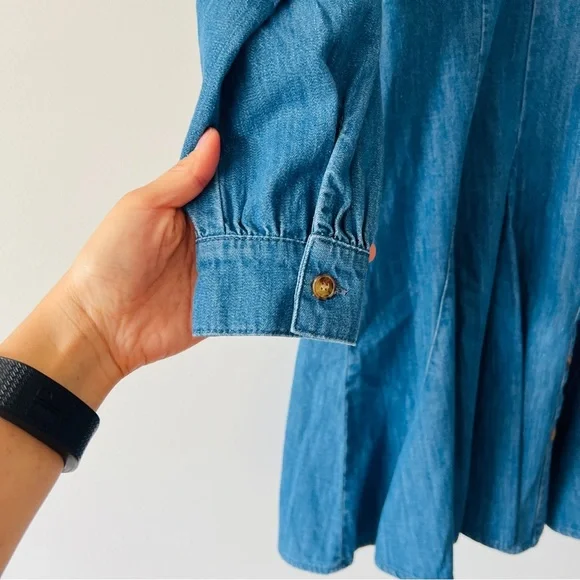 New Sezane Sol Denim Dress Size Us 4​ - Picture 3 of 8